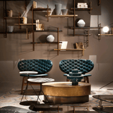 Baxter 北歐風實木皮革特色休閒椅